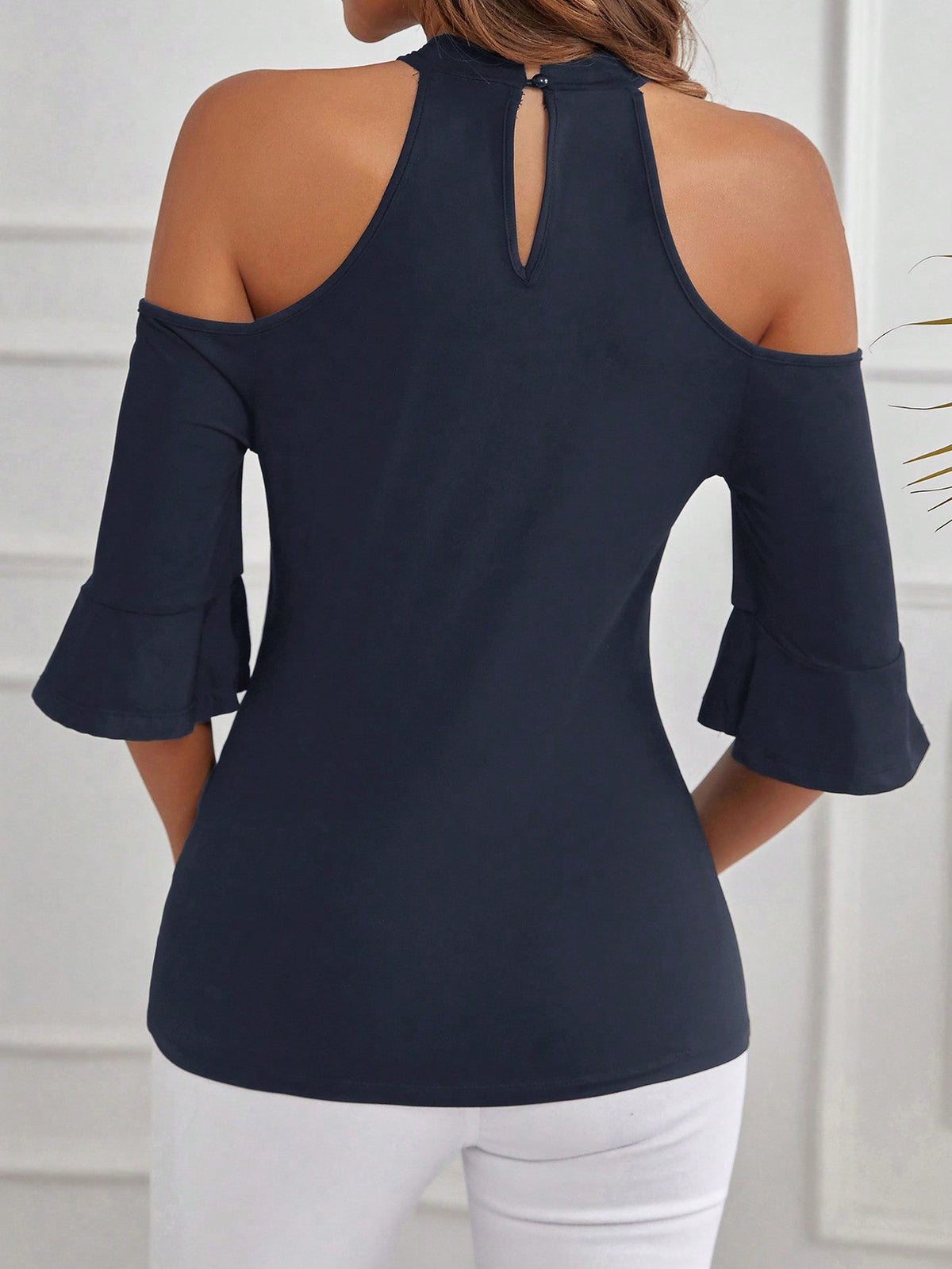 Maglietta slim fit a spalle scoperte per donne adatta per le vacanze