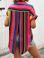 Camicia righe con manica a pipistrello