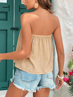 Top tubo con stampa geo e slogan