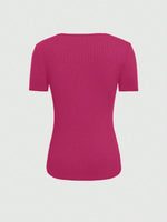 Maglietta A Maniche Corte Con Collo Tondo E Vuoto Per Donne