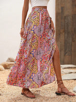 Gonne stampa paisley a fessura alta