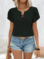 Camicia casual da vacanza a maniche corte con bottone monocolore