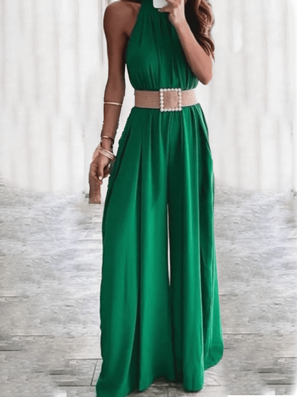 Tuta estiva a gamba larga ampia e morbida per le donne