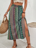 Gonna a spacco laterale alto con stampa