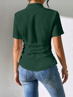 Camicia semplice a maniche corte, quotidiana per donne