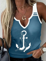 Canotta A V Con Stampa Di Ancore Per Donne