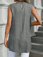 Blusa Da Donna Senza Maniche Con Colletto Alto E Orlo Asimmetrico