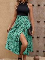 Vestito A Abbottonatura Avvolgente Con Stampa A Patchwork E Spacco