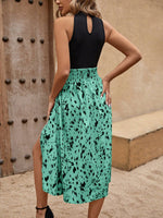 Vestito A Abbottonatura Avvolgente Con Stampa A Patchwork E Spacco