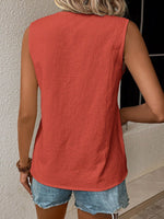 Camicetta senza maniche pannello in pizzo guipure