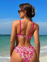 Costume Da Bagno Due Pezzi Con Stampa Floreale Da Donna