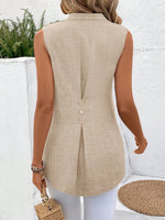 Camicia da donna a tinta unita con collo a incavo per tutti i giorni primavera estate