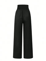 Pantaloni lunghi casual estivi in lino per donne in vacanza