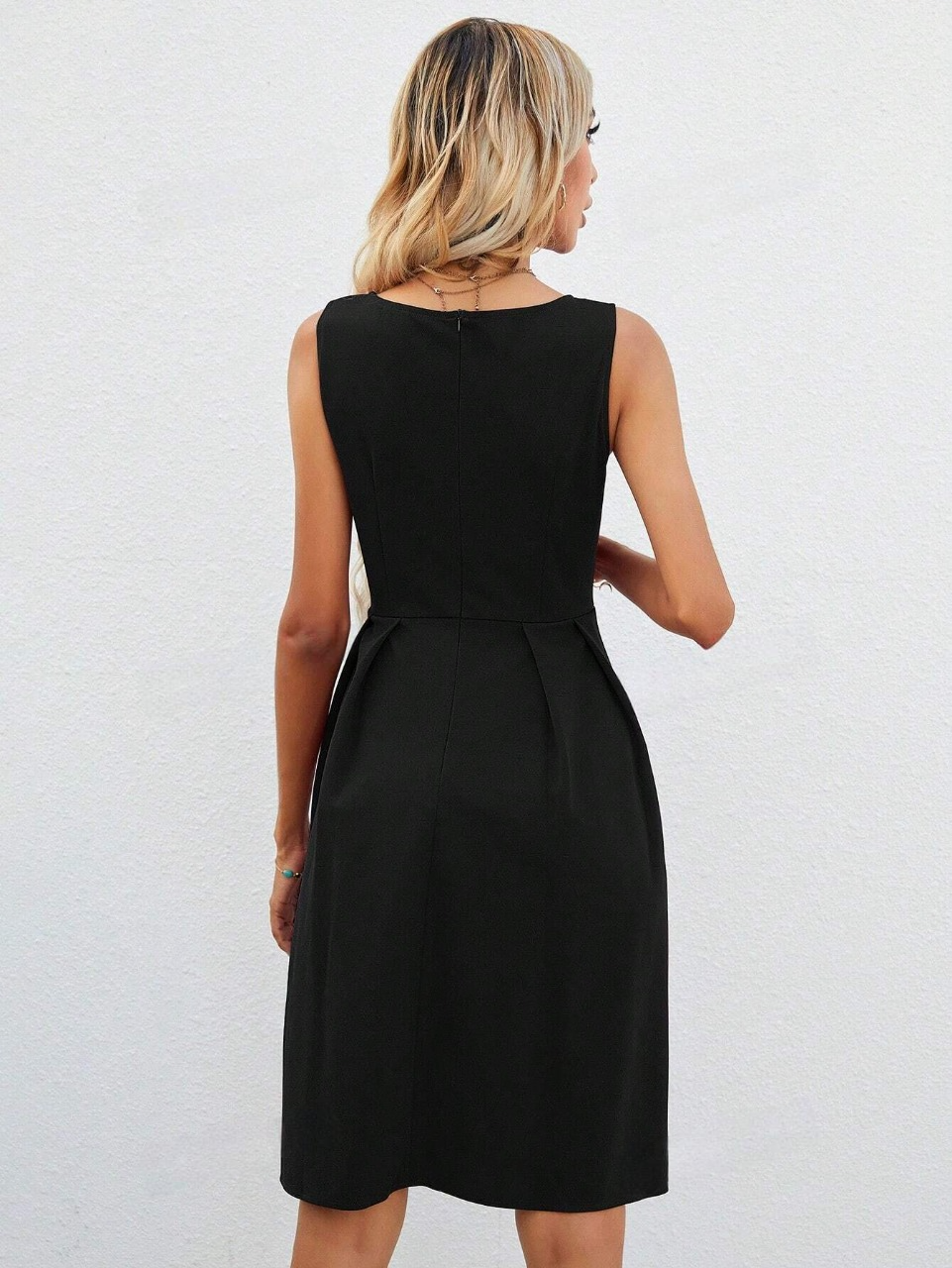 Abito trapezio monocolore