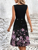 Abito senza maniche con stampa a righe