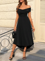 Abito A Spalle Scoperte A Tinta Unita Con Scollatura Incrociata Sul Collo