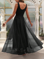 Abito con sovrapposizione a maglia di perline di perle