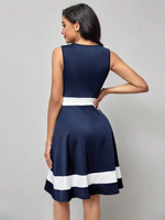 Abito trapezio color block