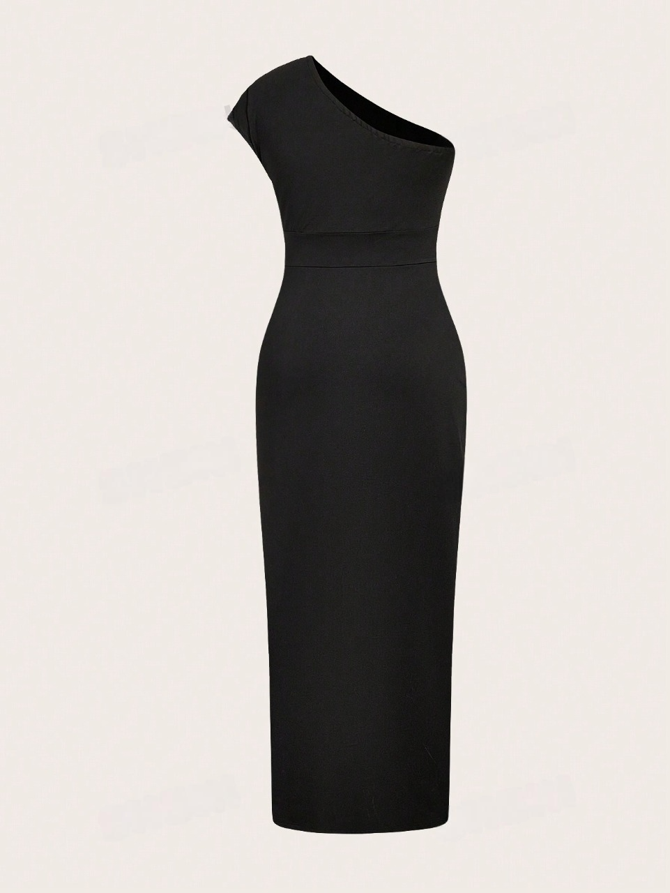 Abito Moda Donna A Spalla Singola, Slim Fit, Tinta Unita