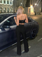 Top fasce corto con paillettes