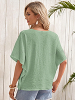 Blusa Texturizada Verde Con Manga Tipo MurciŽlago