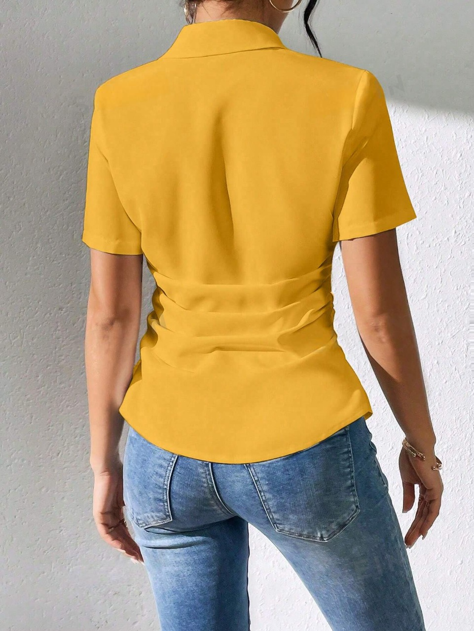 Camicia semplice a maniche corte, quotidiana per donne