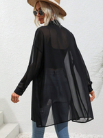 Camicia monocolore con bottone frontale spalle cadenti senza reggiseno