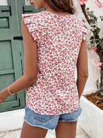 Blusa Con Maniche A Cappuccio Stampate A Fiori Da Donna