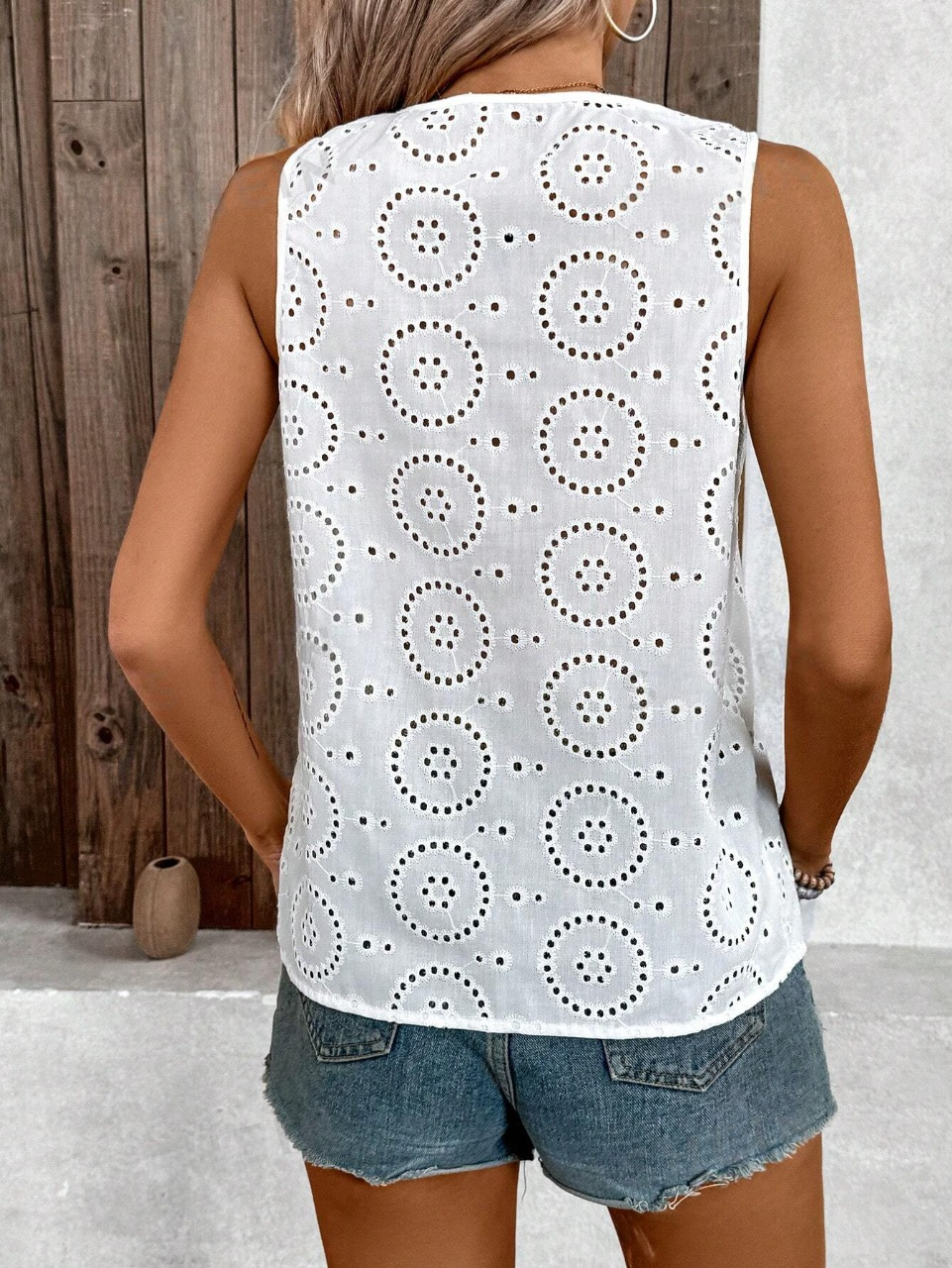 Bluse da donna in lino Bianco Top Bianco Top in pizzo Bianco