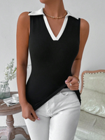 Canottiera senza maniche con blocchi di colore per donne