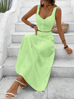 Set-top e gonna donna alla moda di colore tinta unita