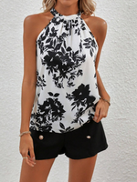 Top halter & pulsante falso Shorts