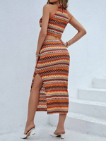 Set di top senza maniche estivi casual da donna con collo a halter e gonna