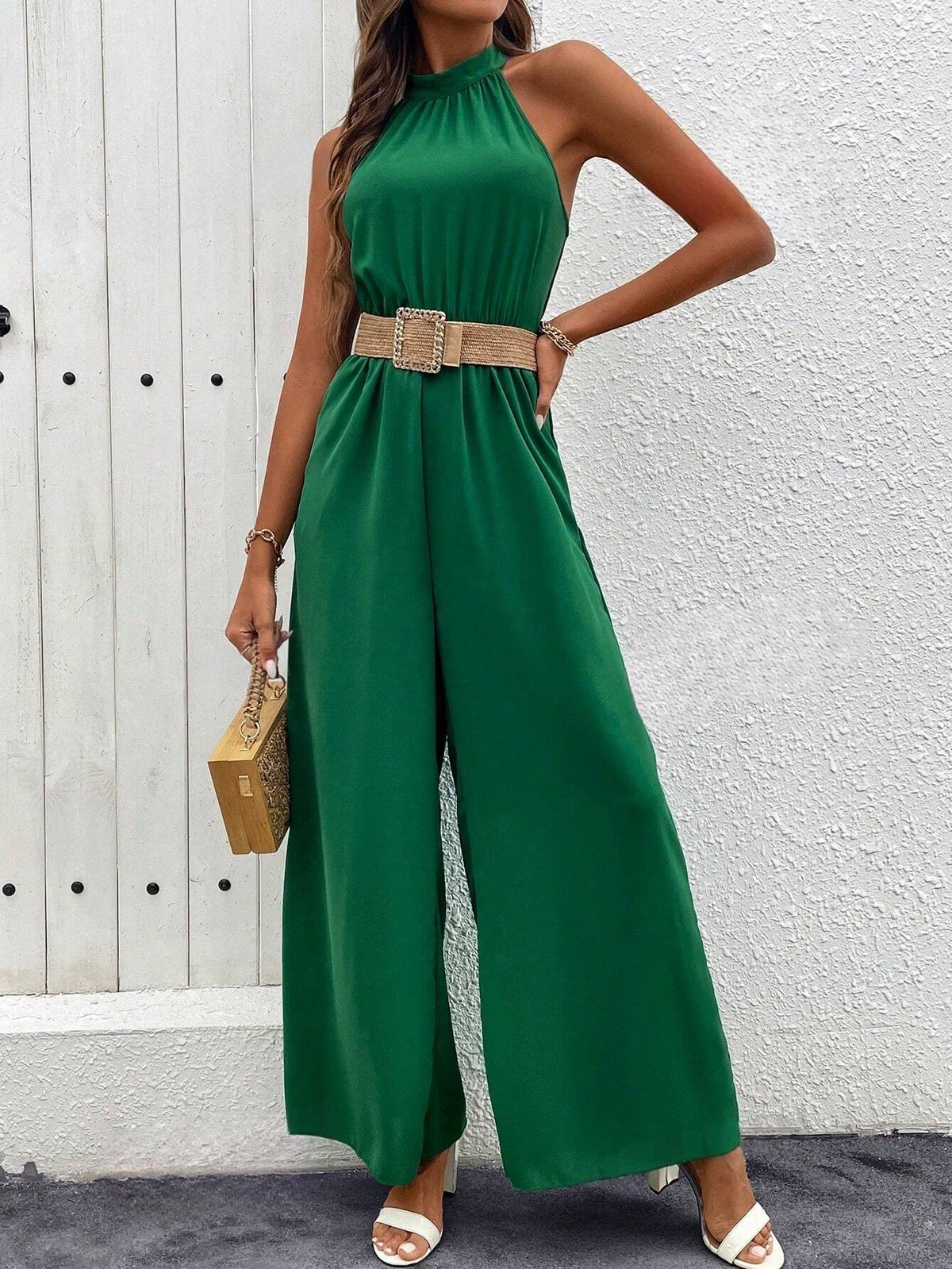 Tuta estiva a gamba larga ampia e morbida per le donne