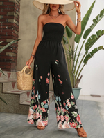 Pantaloni a gamba larga con stampa floreale tubo