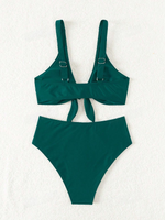 bikini sexy semplice per estate da spiaggia da donna con lacci sul davanti