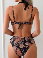 Costume Da Bagno Da Donna Con Stampa Cachemire E Scollo All'americana