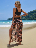 Bikini con stampa tropicale con Gonna da spiaggia