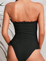 Costume da bagno intero a fascia con volant con nodo frontale