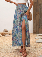 Gonne stampa paisley a fessura alta