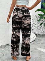 Pantaloni lunghi in stile bohemien con stampa integrale