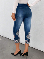 Leggings con stampa floreale capri