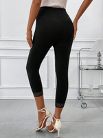 Leggings aderenti dal design elastico a vita alta per donne con inserti in pizzo