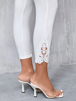 Leggings Casual Elastici In Vita Di Colore Solido Per Le Donne