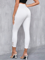 Leggings Casual Elastici In Vita Di Colore Solido Per Le Donne