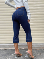 Pantaloni Capri In Denim A Lunghezza Per Donne