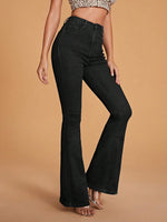 Jeans a gamba svasata vita alta