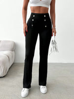 Pantaloni dritti dettaglio bottone