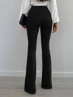 Pantaloni svasati con anello zip frontale