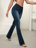Jeans vita a volant sovrapposti bootcut